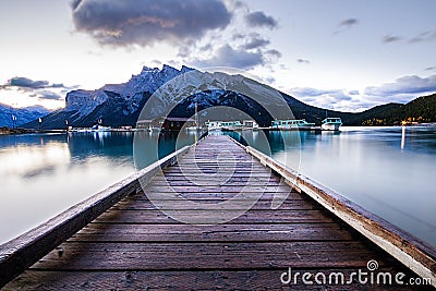Sunrise on a lake in Banff National Park Alberta Canada Stock Photo