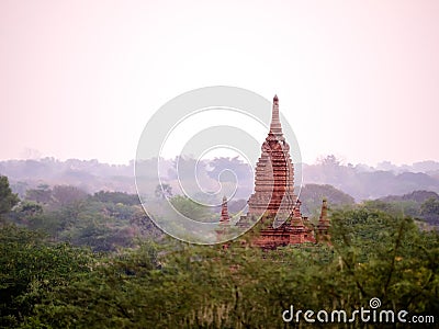 Sunrise landscape view pagoda bagan Stock Photo