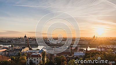 Sunrise Landscapes in Budapest, Hungary Stock Photo