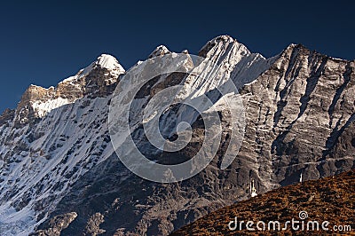 Sunrise of Langtang Lirung, Langtang valley, Nepal. Stock Photo