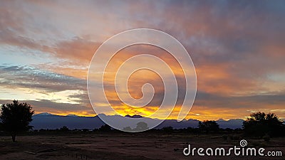 Wonderful sunrise on the volcanoes of the Andean cordillera, Atacama Desert, Chile Stock Photo