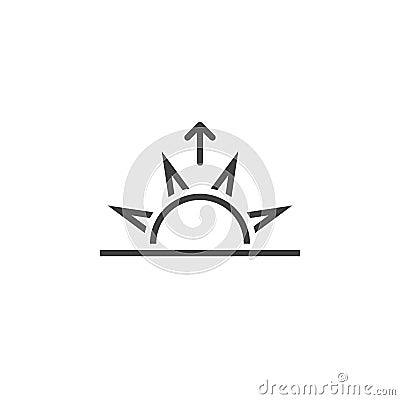 sunrise line icon, outline logo illustration, linear pict Cartoon Illustration