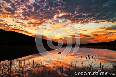 Sunrise at Locust Lake State Park Stock Photo