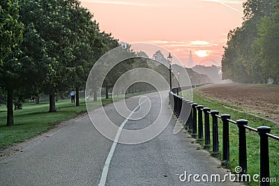 Sunrise London Hyde Park Stock Photo