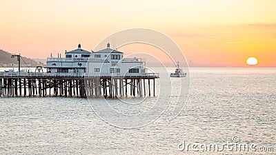 Sunrise at the Malibu Pier Editorial Stock Photo