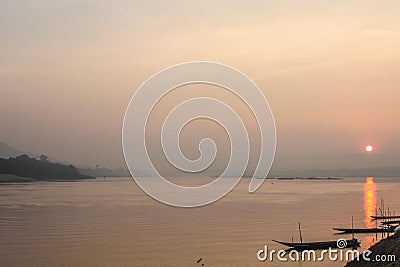 Sunrise on the Mekong River in Khong Chiam, Thailand Stock Photo