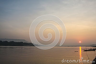 Sunrise on the Mekong River in Khong Chiam, Thailand Stock Photo