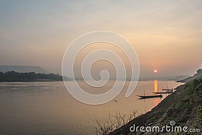 Sunrise on the Mekong River in Khong Chiam, Thailand Stock Photo