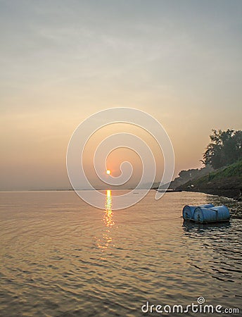 Sunrise on the Mekong River in Khong Chiam, Thailand Stock Photo