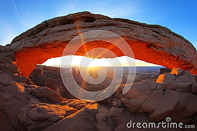 Sunrise at Mesa Arch Stock Photo