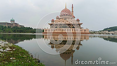 Sunrise moment at Putra Mosque Editorial Stock Photo