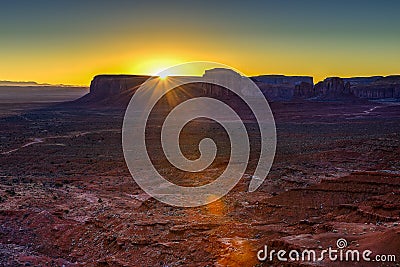 Sunrise at monument valley, navajo nation Stock Photo