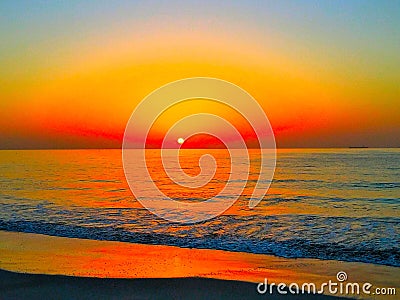 Sunrise morning shot beach sea Stock Photo