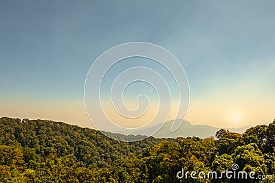 Sunrise at mountain Stock Photo