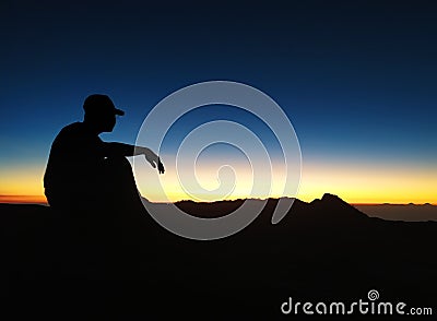 The sunrise from the mountain Stock Photo