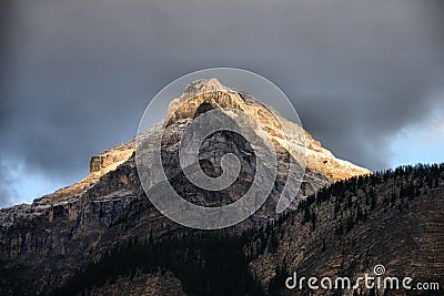 Sunrise at a Mountain Peak Stock Photo