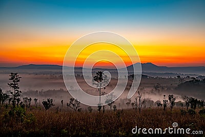 Sunrise in the mountains Stock Photo