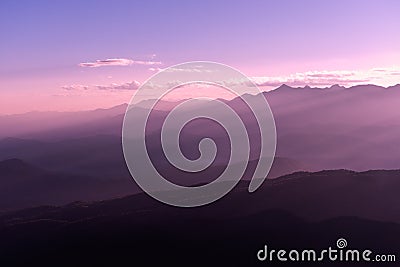 Sunrise in the mountain of north Thailand Stock Photo
