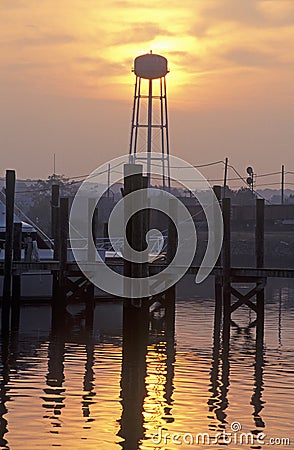 Sunrise at Mystic Seaport, Connecticut Editorial Stock Photo