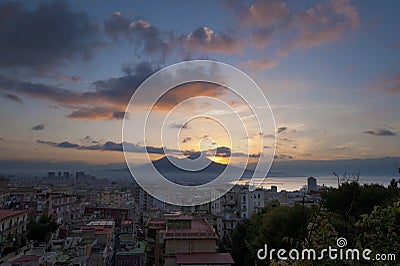Sunrise at Naples, Italy. Stock Photo