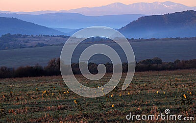 Sunrise Near Vetrintsi Village Stock Photo