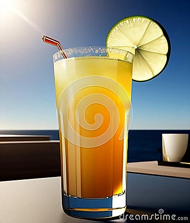 Sunrise Nectar: Savoring the Zest and Zing of Fresh Orange Juice. Stock Photo