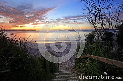 Sunrise Nelson Beach Jervis Bay Australia Stock Photo