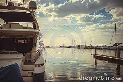 Sunrise at The Ocean Marina Yacht Club. Editorial Stock Photo