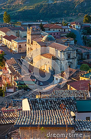 Sunrise Stilo village, Calabria, Italy Stock Photo