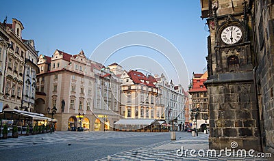 Sunrise at Old Town Square, Prague Editorial Stock Photo