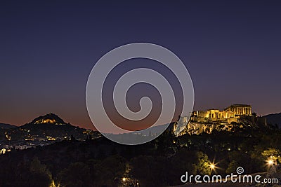 Sunrise over Acropolis Stock Photo