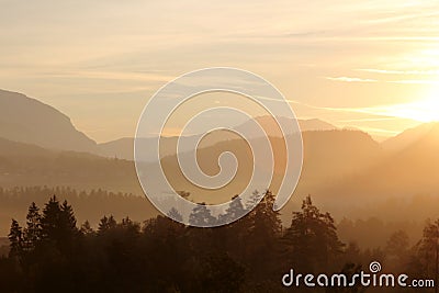Sunrise over Alps Stock Photo