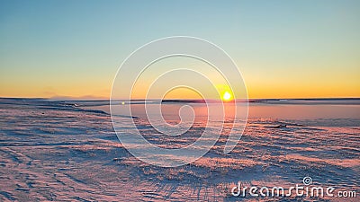 Canadian arctic sunrise over arctic ocean Stock Photo