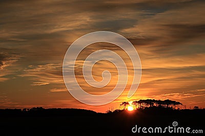 Sunrise over the Atlantaic ocean inlet. Stock Photo