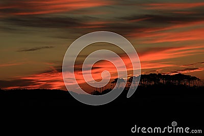 Sunrise over the Atlantaic ocean inlet. Stock Photo