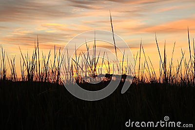 Sunrise over the Atlantaic ocean inlet. Stock Photo