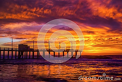 Sunrise over the Atlantic Ocean Stock Photo