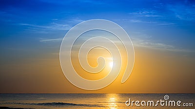 Sunrise over caribbean sea Stock Photo