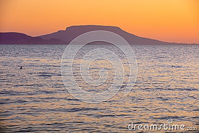 Sunrise over the Lake Balaton Stock Photo