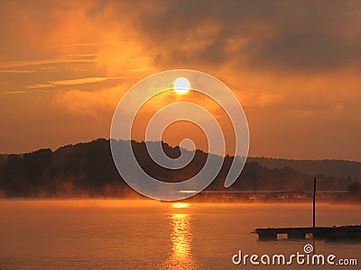 Sunrise over Lake Monroe Stock Photo