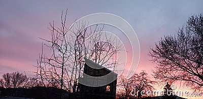 Sunrise over Lakeview, Oregon Stock Photo