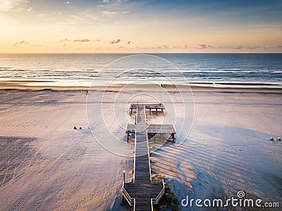 Sunrise over the ocean aerial view Stock Photo