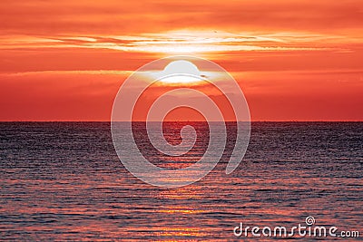 Sunrise over the ocean. Beautiful seascape Stock Photo