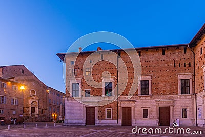 Sunrise over Palazzo Ducale in Italian town Urbino Stock Photo