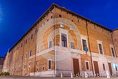 Sunrise over Palazzo Ducale in Italian town Urbino Stock Photo