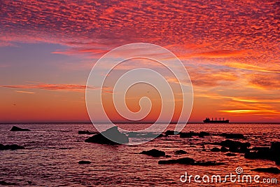 Sunrise over the sea Stock Photo