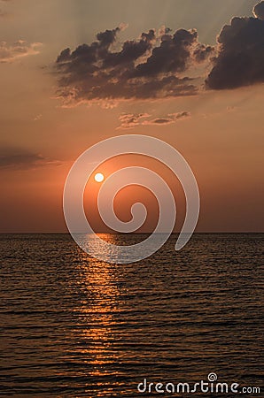 Sunrise over the sea in the morning Stock Photo