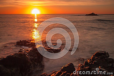 Sunrise over south pacific Stock Photo