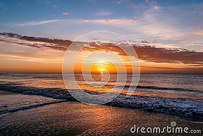 Sunrise at Pinamar Stock Photo