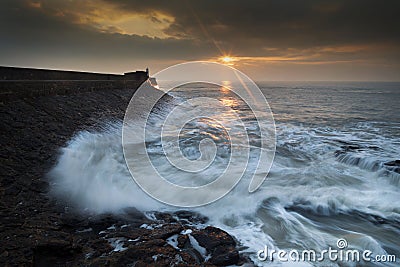 Sunrise at Porthcawl Stock Photo